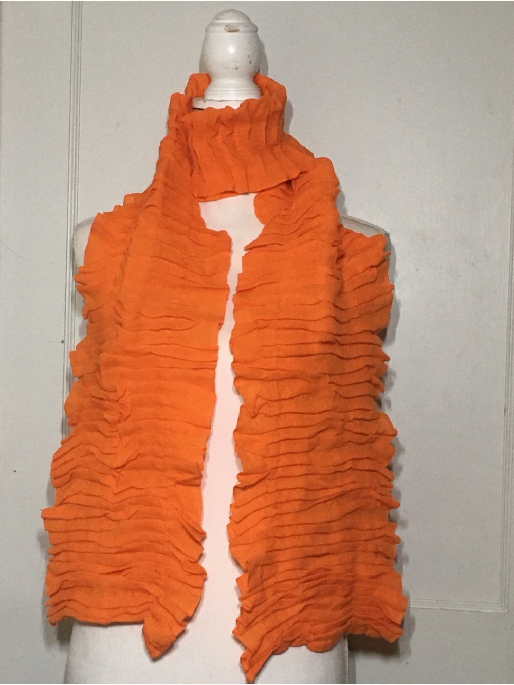 Orange Ruffled Scarf
